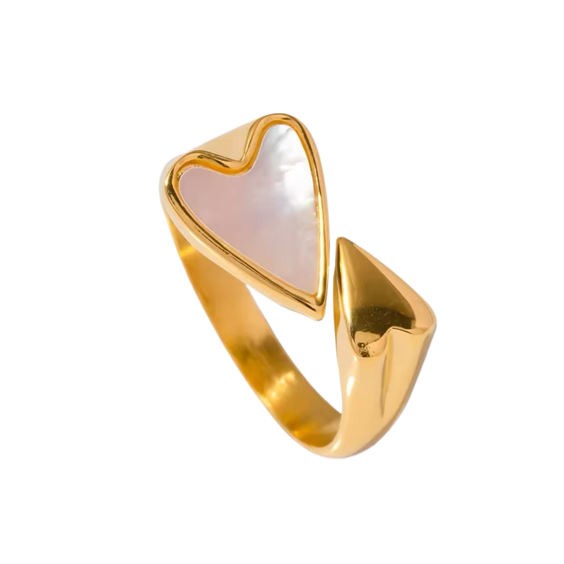 Heart Shape Gold Open Ring