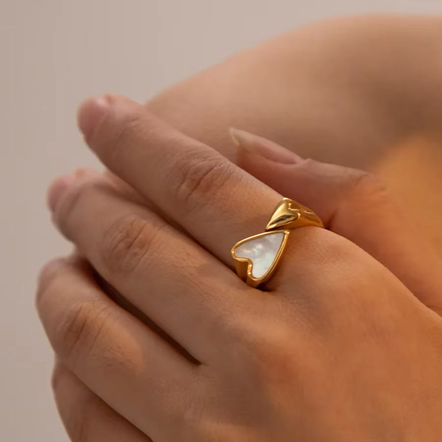 Heart Shape Gold Open Ring