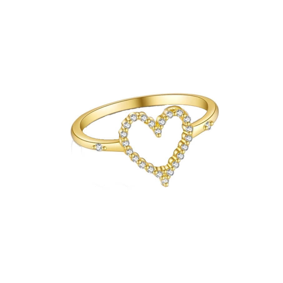 18K Gold Heart Ring