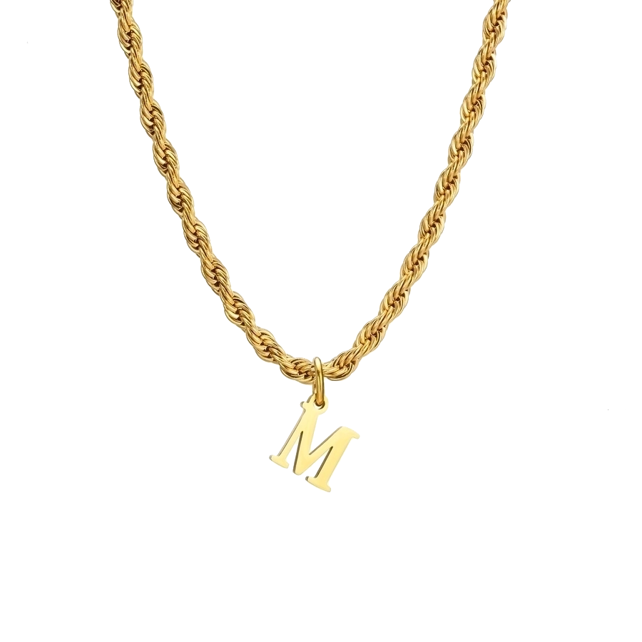 Gold Letter Pendant Necklace