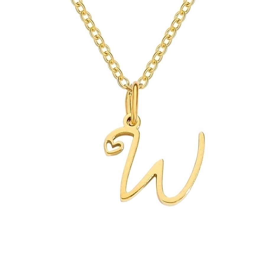 Letter Pendant Stainless Steel Necklace