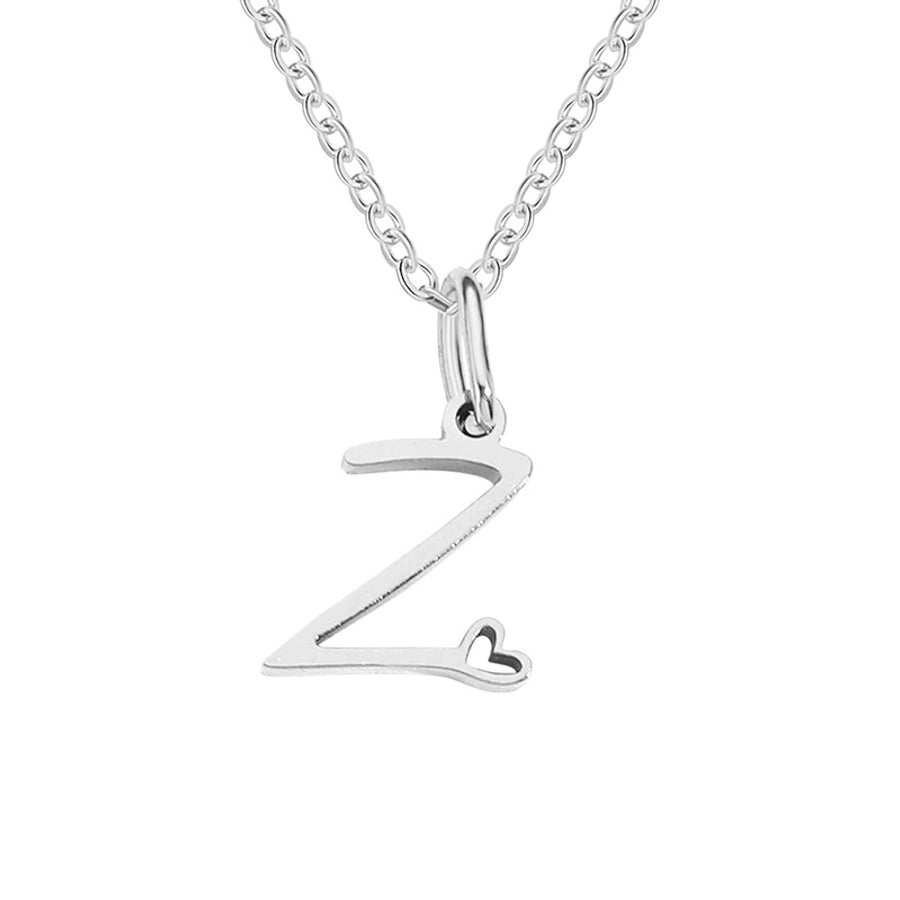 Letter Pendant Stainless Steel Necklace