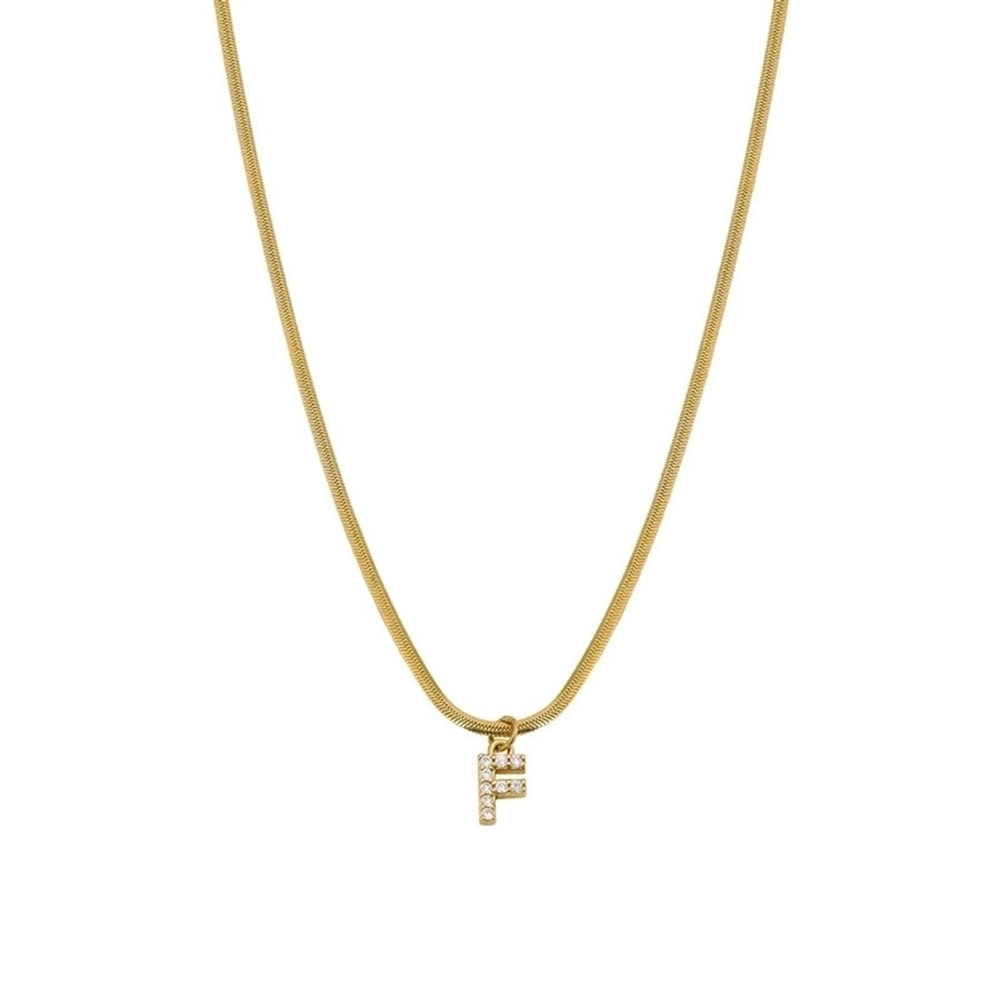 Zircon Letter Pendant Necklace