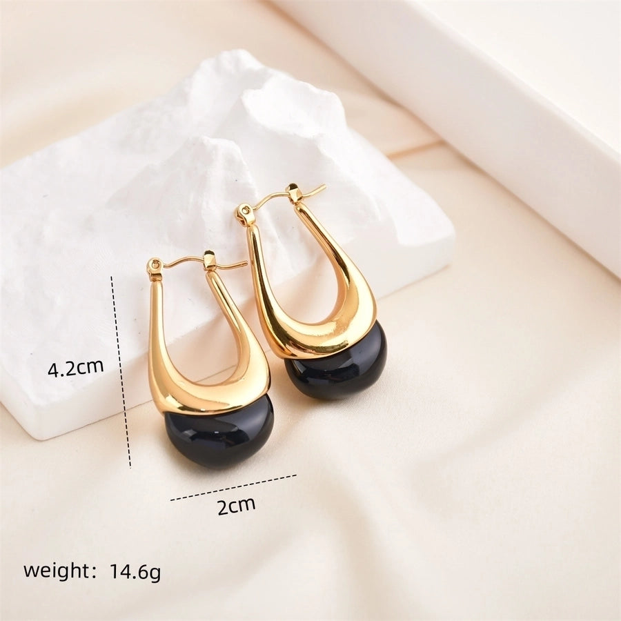 Glam French Gold Earrings