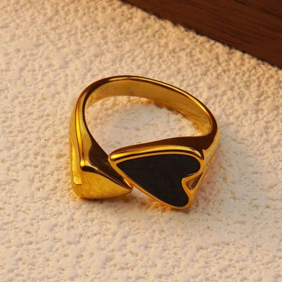 Heart Shape Gold Open Ring