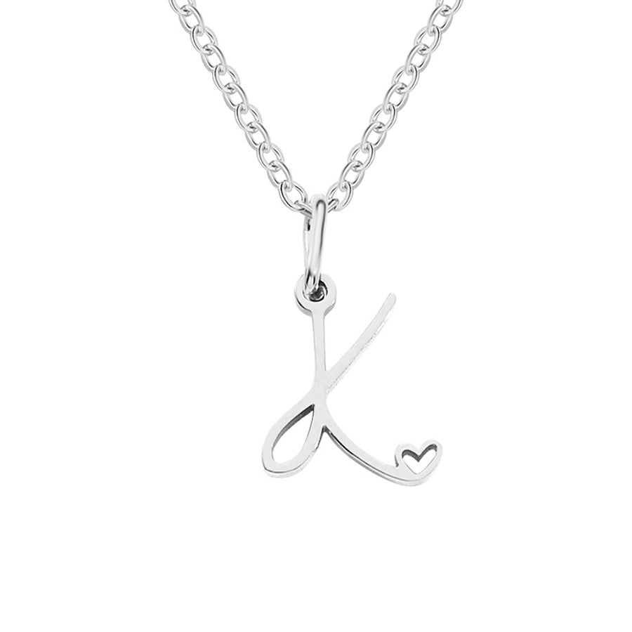 Letter Pendant Stainless Steel Necklace