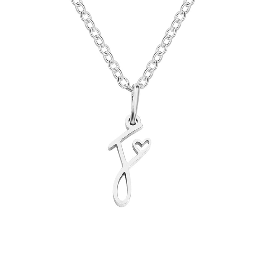 Letter Pendant Stainless Steel Necklace