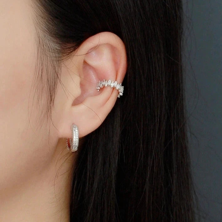 Zircon Sterling Silver Ear Cuffs