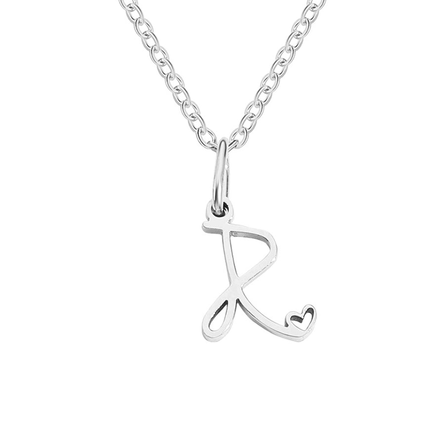 Letter Pendant Stainless Steel Necklace