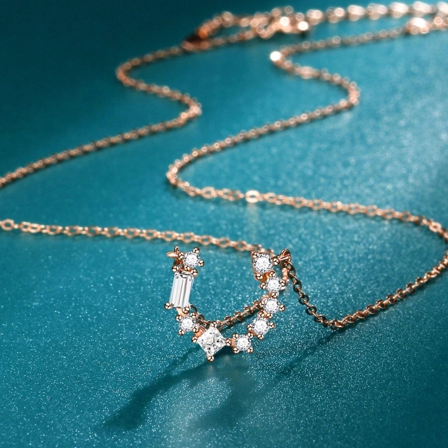 U-Shape Zircon Silver Necklace