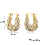 Load image into Gallery viewer, Geometric Gold Zircon Earrings
