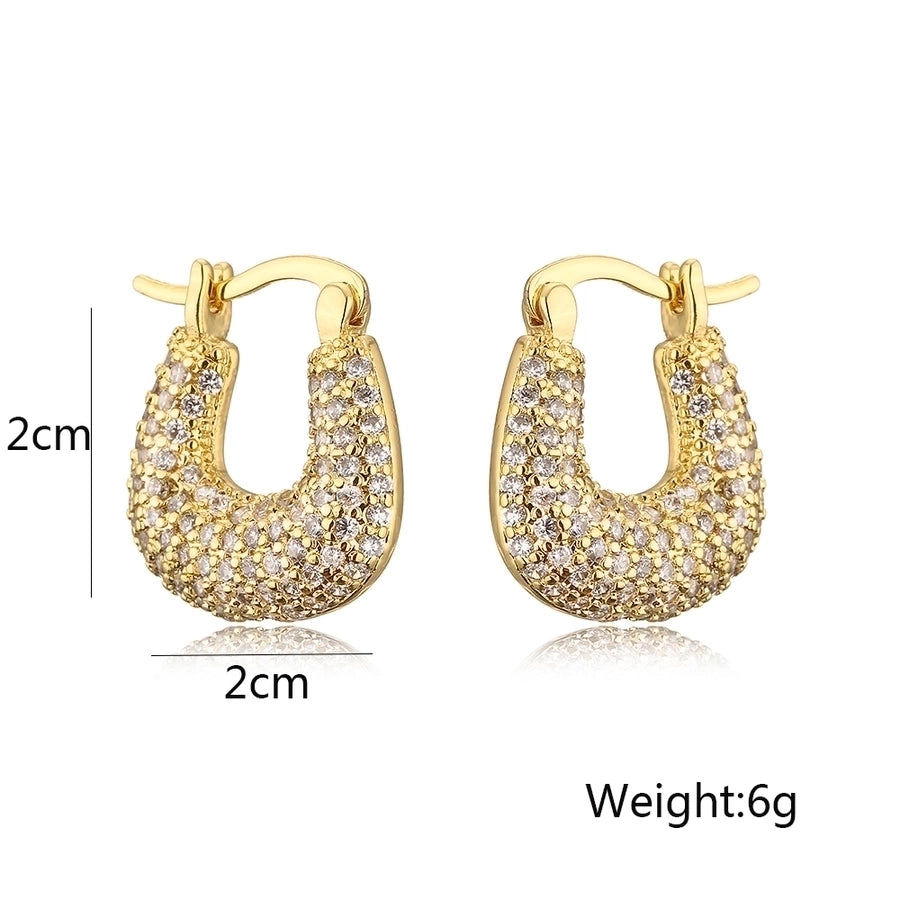 Geometric Gold Zircon Earrings