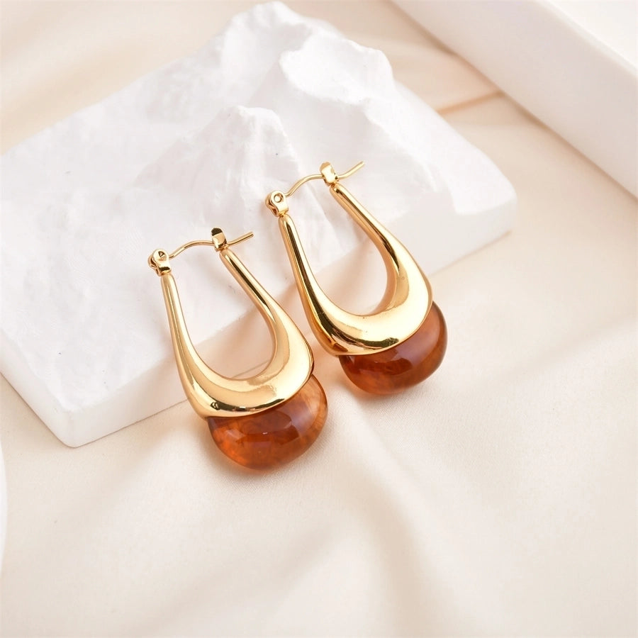 Glam French Gold Earrings