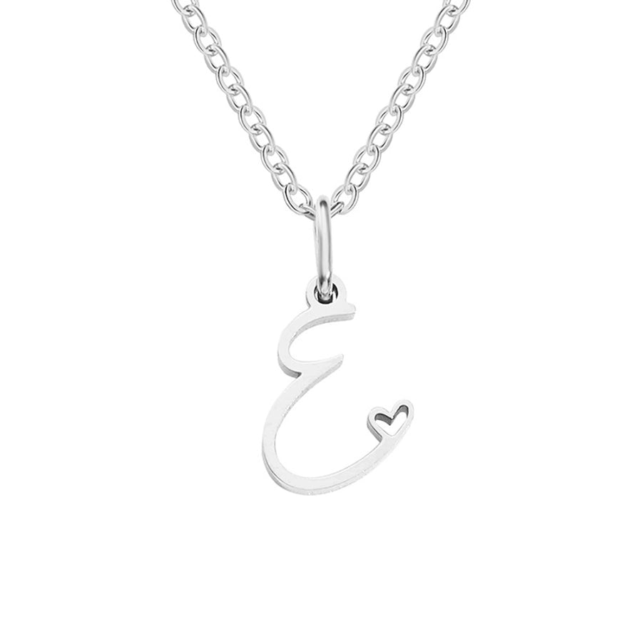 Letter Pendant Stainless Steel Necklace