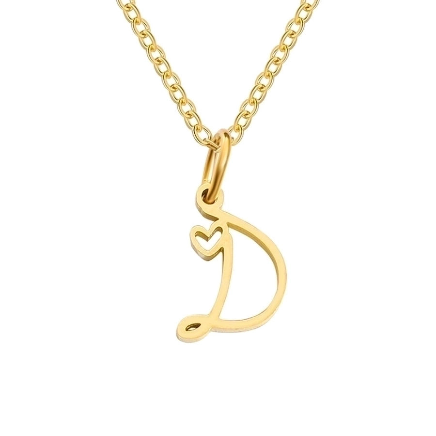 Letter Pendant Stainless Steel Necklace