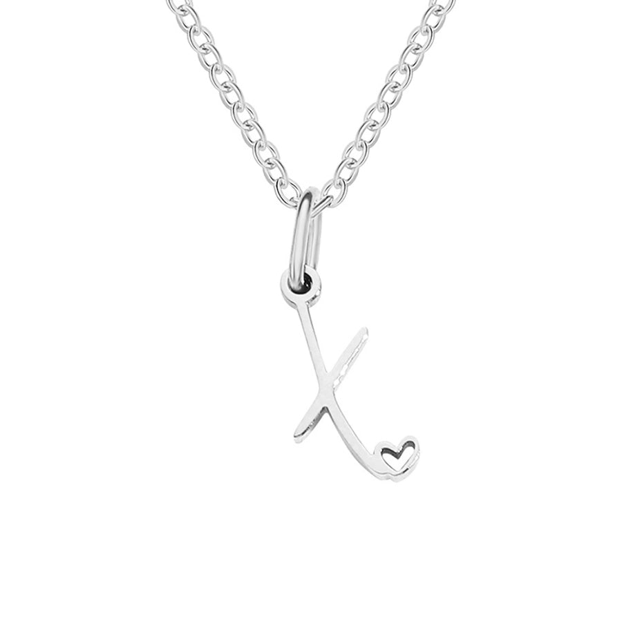 Letter Pendant Stainless Steel Necklace