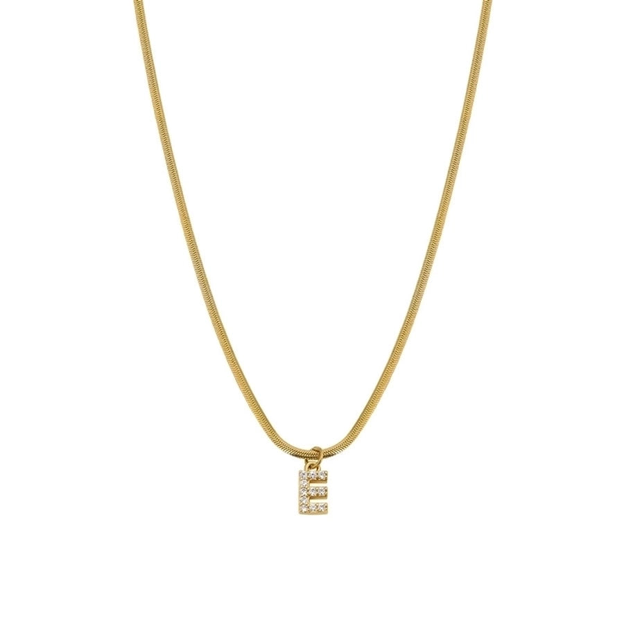 Zircon Letter Pendant Necklace