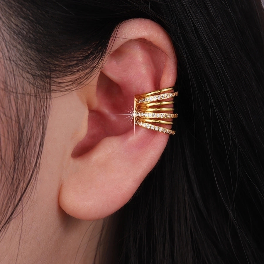 Elegant Geometric Gold Ear Cuffs