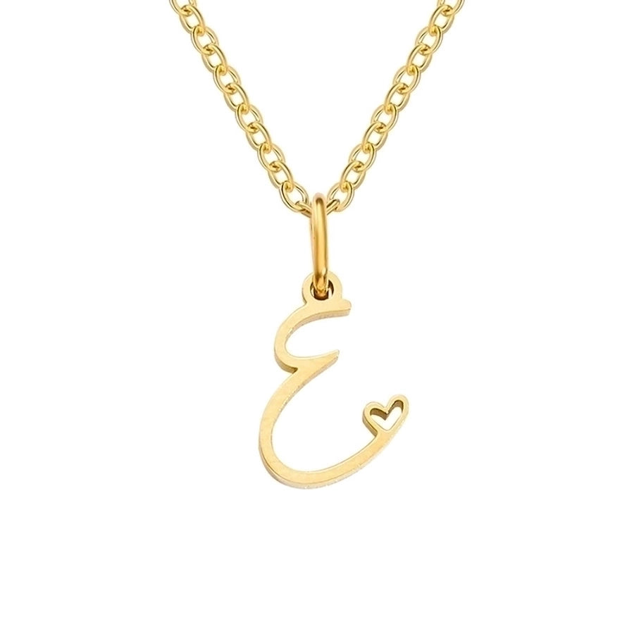 Letter Pendant Stainless Steel Necklace