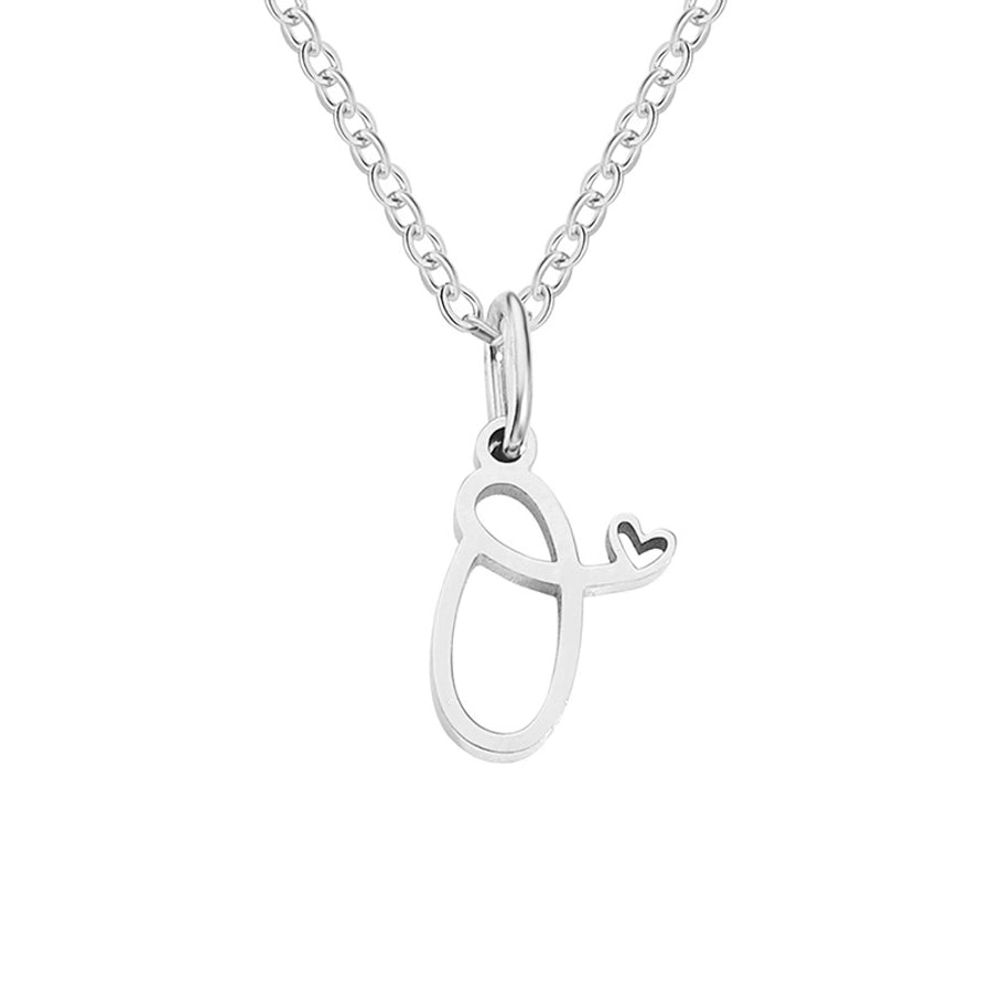 Letter Pendant Stainless Steel Necklace