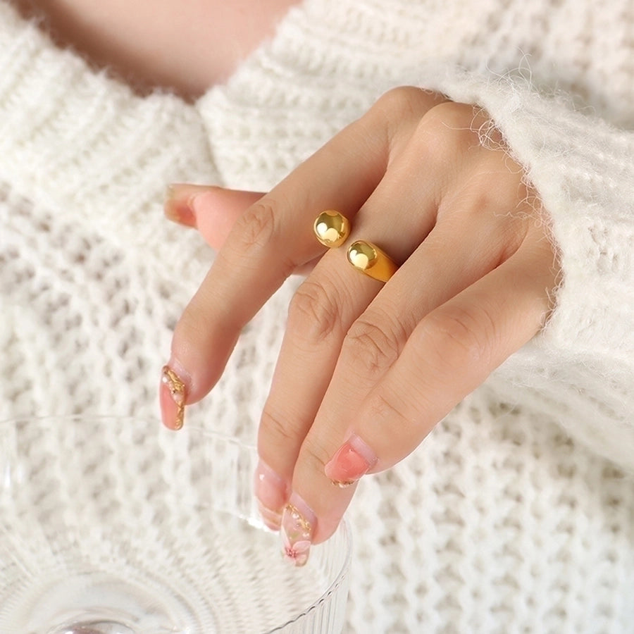 18K Gold Geometric Open Ring