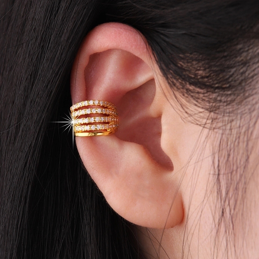 Elegant Geometric Gold Ear Cuffs