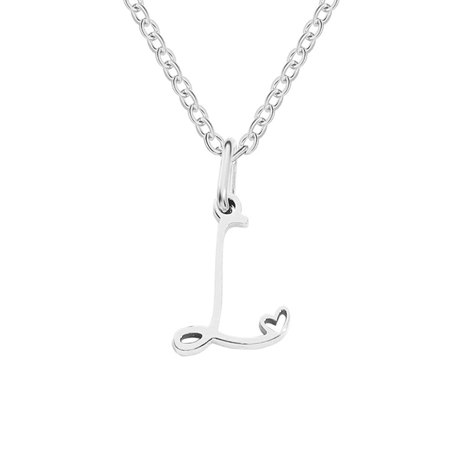 Letter Pendant Stainless Steel Necklace