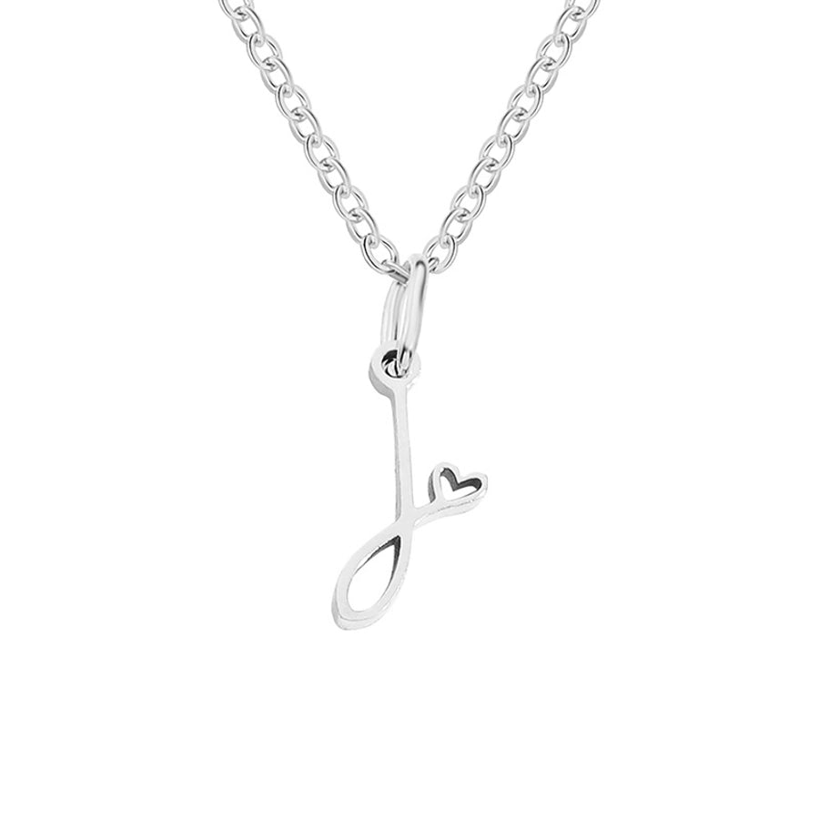 Letter Pendant Stainless Steel Necklace