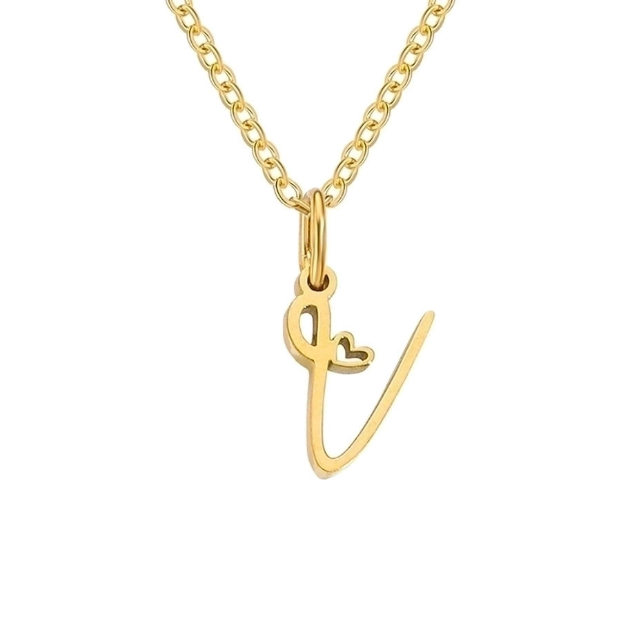 Letter Pendant Stainless Steel Necklace