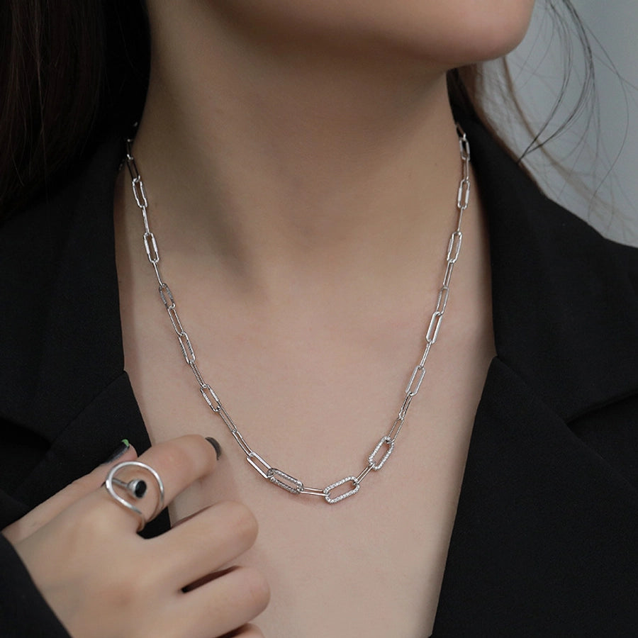 Sterling Silver Zircon Necklace