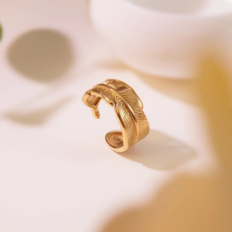 Heart Shape Gold Open Ring