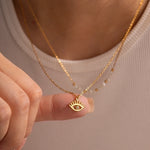 Load image into Gallery viewer, 18K Gold Devil’s Eye Necklace
