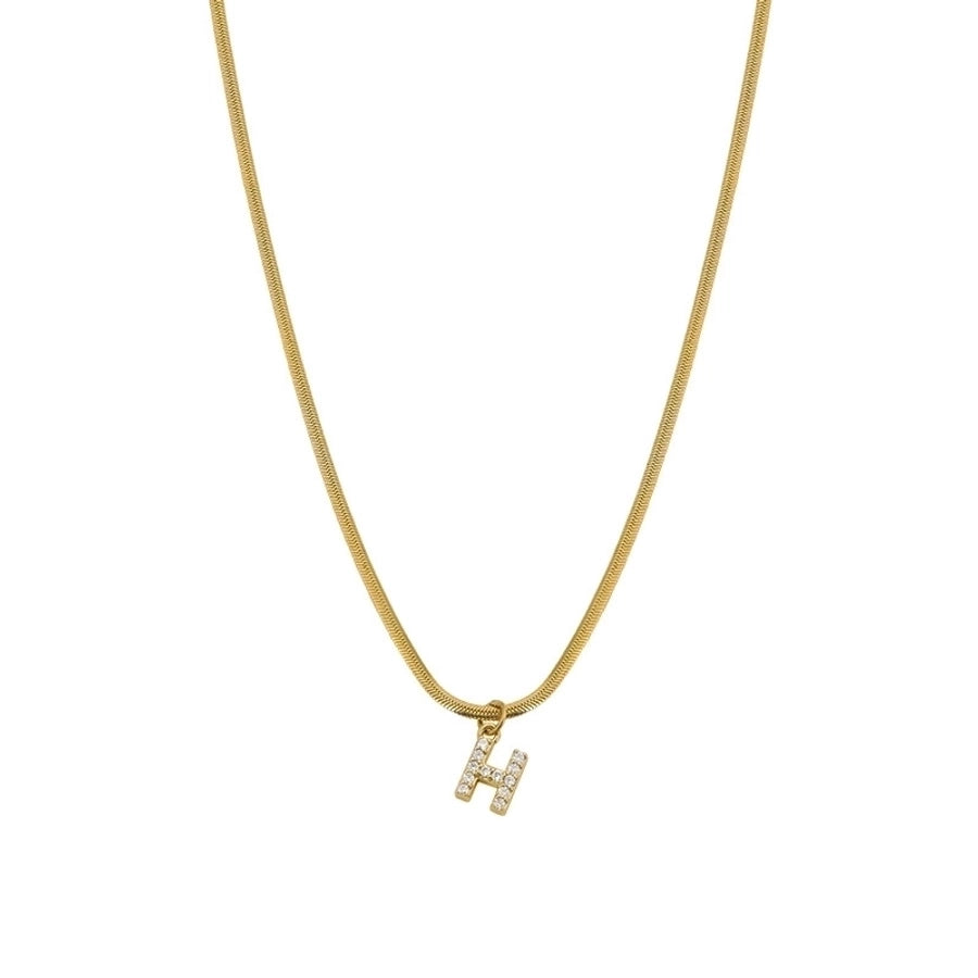 Zircon Letter Pendant Necklace