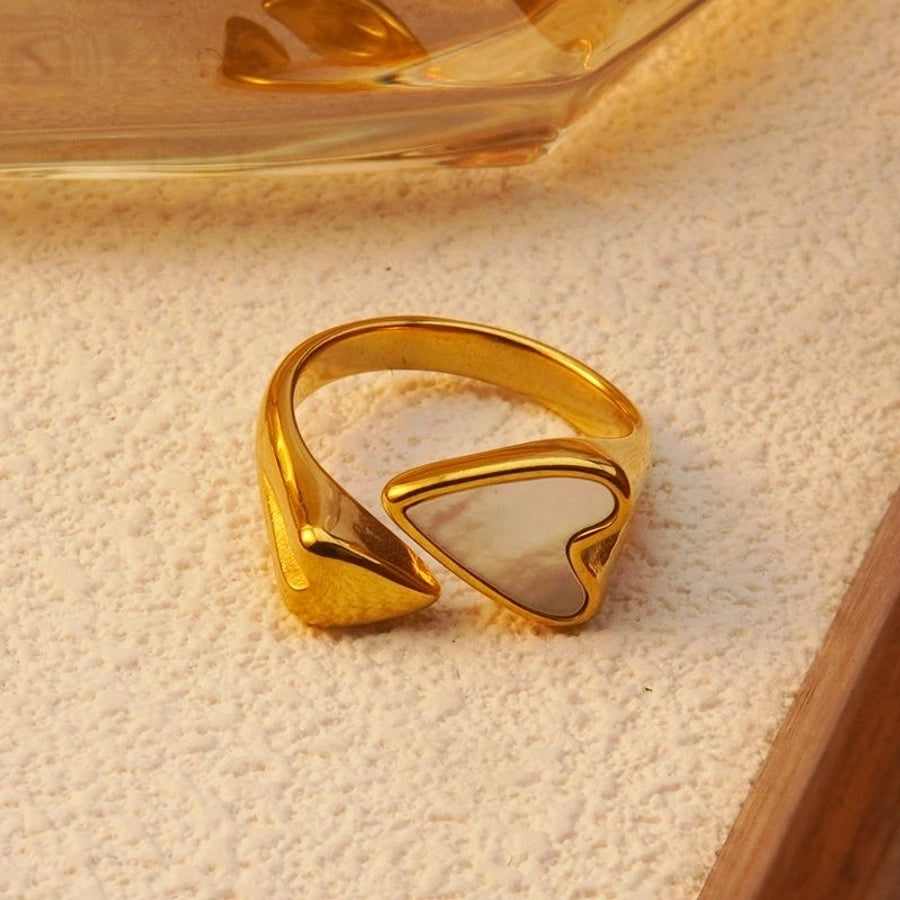 Heart Shape Gold Open Ring