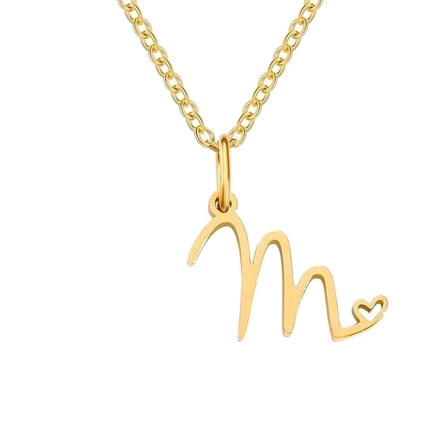 Letter Pendant Stainless Steel Necklace