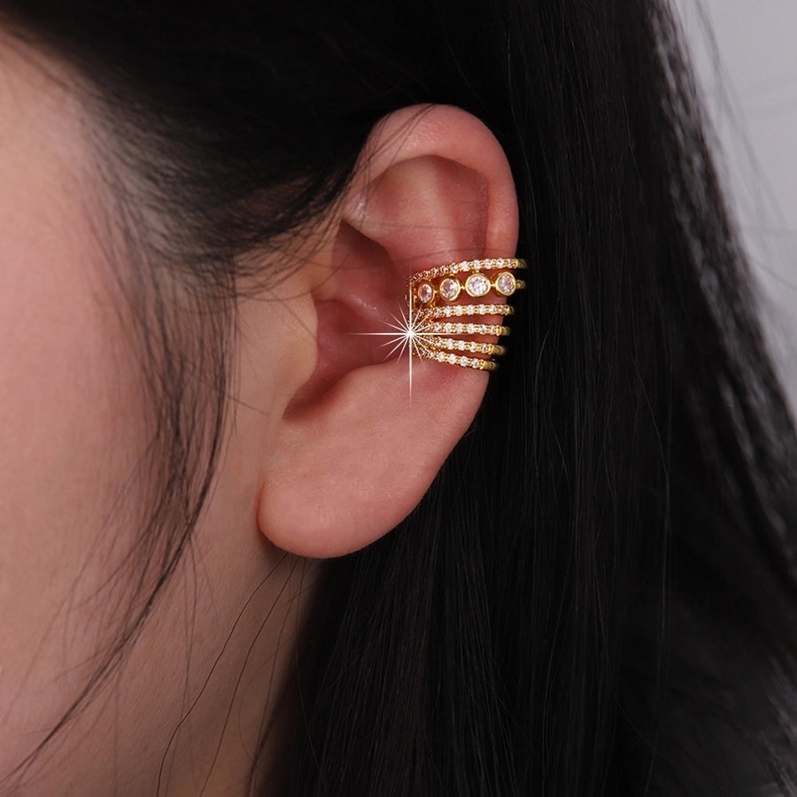 Elegant Geometric Gold Ear Cuffs