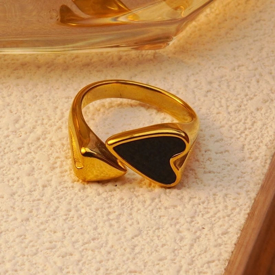 Heart Shape Gold Open Ring