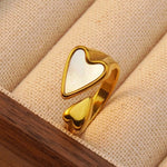 Load image into Gallery viewer, Heart Shape Gold Open Ring
