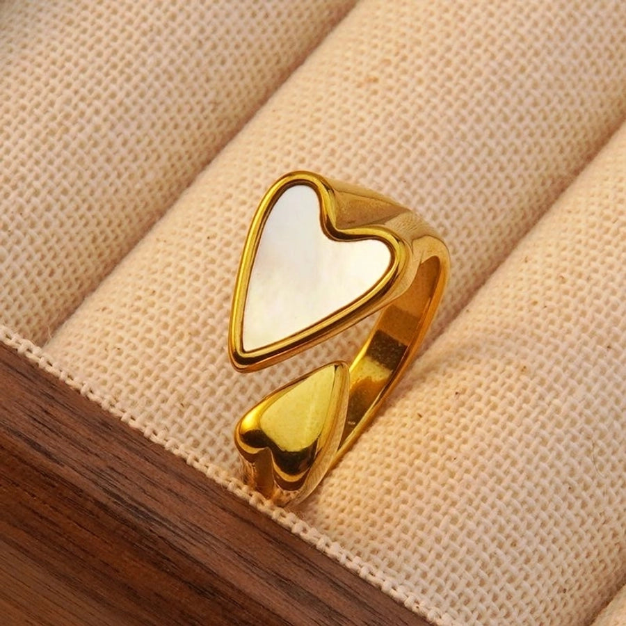 Heart Shape Gold Open Ring