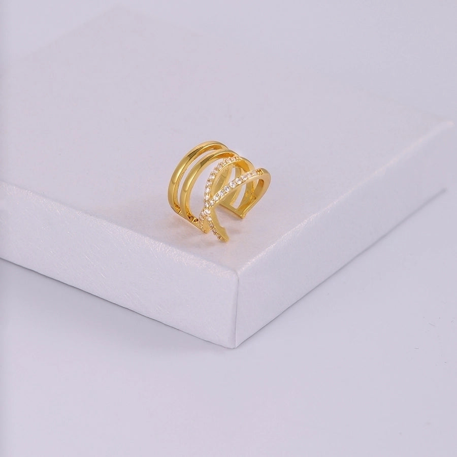 Elegant Geometric Gold Ear Cuffs