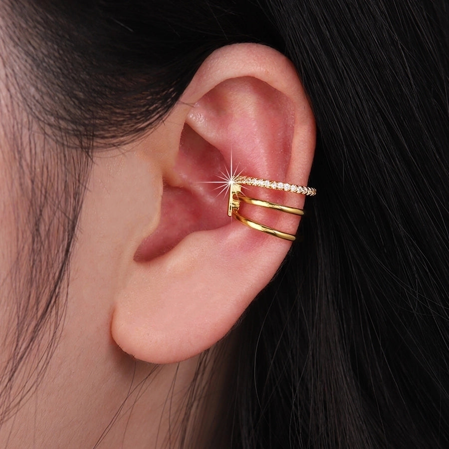 Elegant Geometric Gold Ear Cuffs