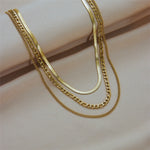 Load image into Gallery viewer, Geometric Layered Necklace - 18K Gold
