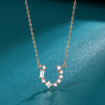 Load image into Gallery viewer, U-Shape Zircon Silver Necklace
