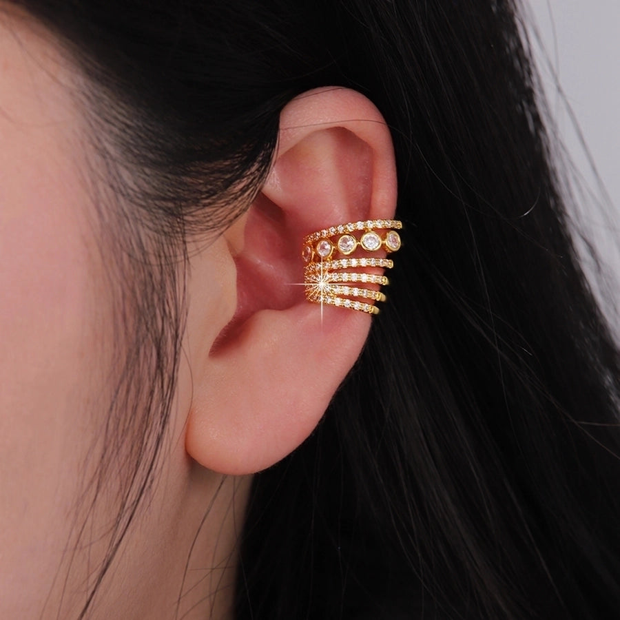 Elegant Geometric Gold Ear Cuffs