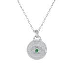 Load image into Gallery viewer, Evil Eye Silver Necklace
