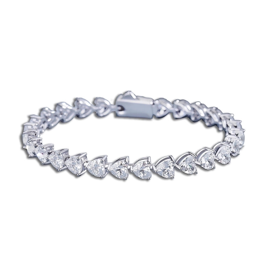 Heart Zircon Silver Bracelet