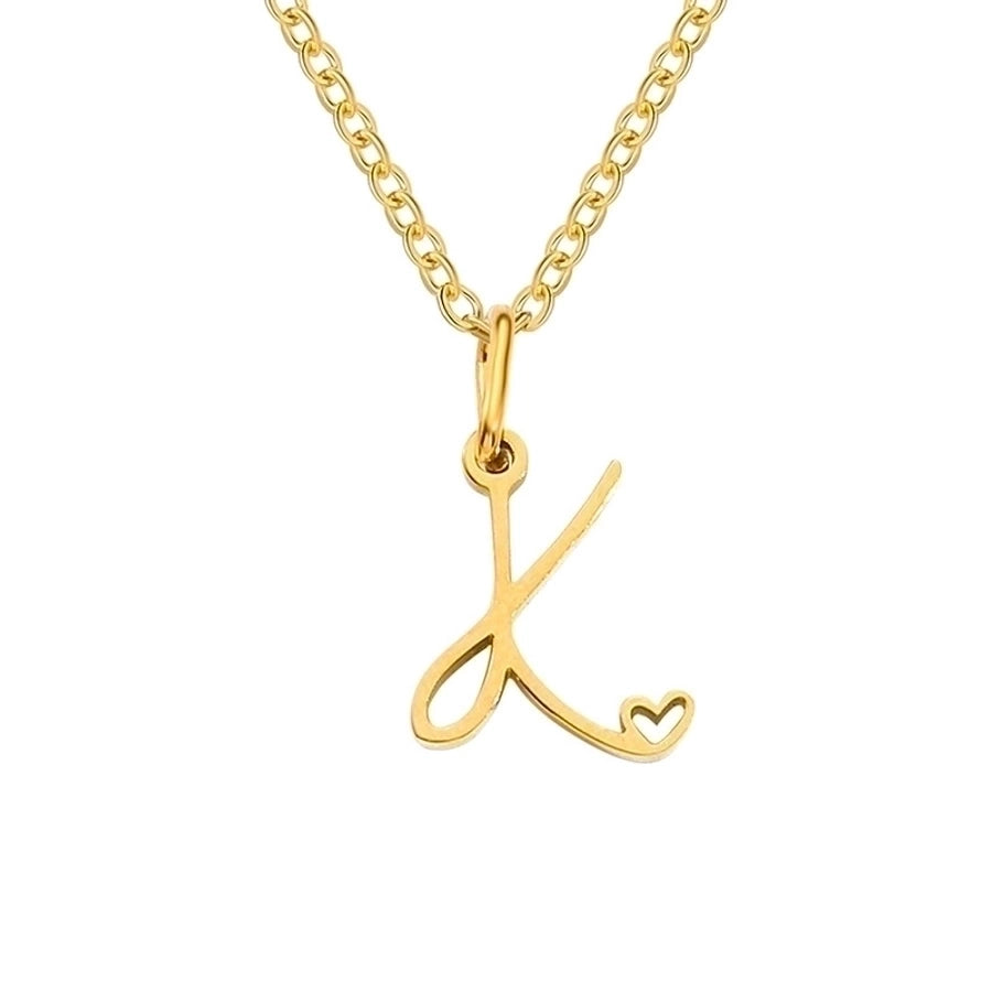 Letter Pendant Stainless Steel Necklace