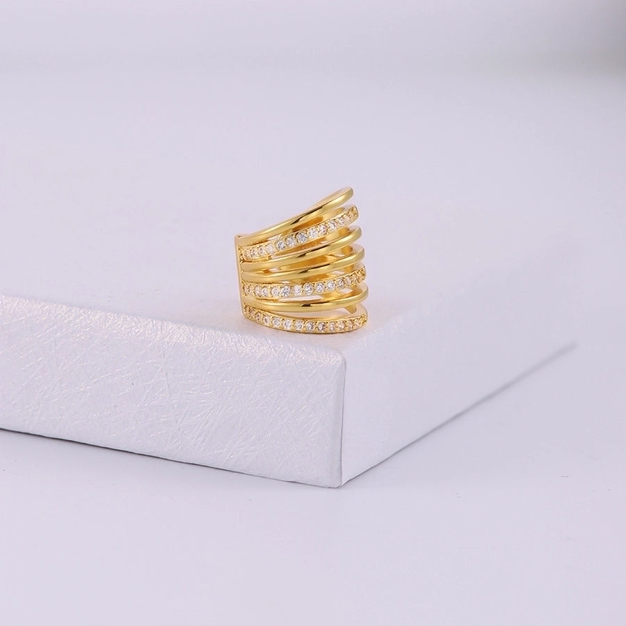 Elegant Geometric Gold Ear Cuffs