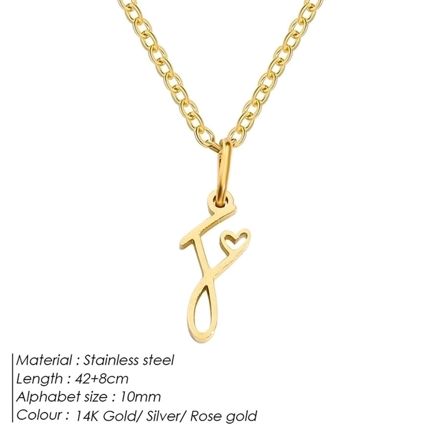 Letter Pendant Stainless Steel Necklace