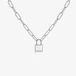 Load image into Gallery viewer, S925 Silver Lock Necklace Punk
